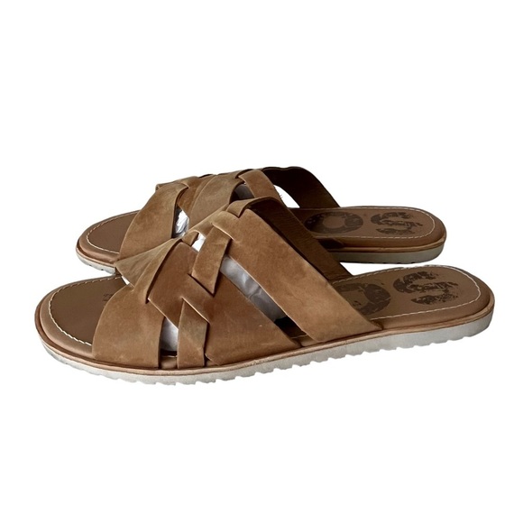 Sorel Ella slide leather sandals 10 camel - Picture 9 of 11